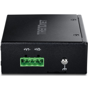 TRENDnet TI-PE50 5-Port Ethernet Switch, 4 fast ethernet PoE+ and 1 fast ethernet ports, 1 Gbps switching capacity, DIN-rail/wall mount
